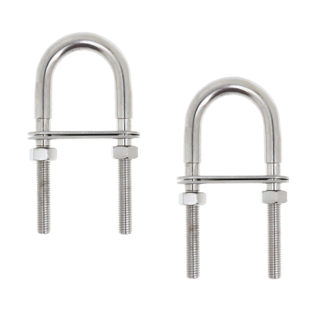2 Piece 304 Stainless Steel Boat Bow Stern Eye U-Bolt Marine Rigging M12*150
