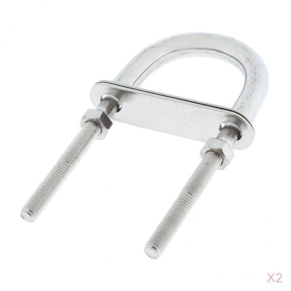 2 Pieces 304 Stainless Steel Boat Bow Stern Eye U-Bolt, Marine Rigging M5*78