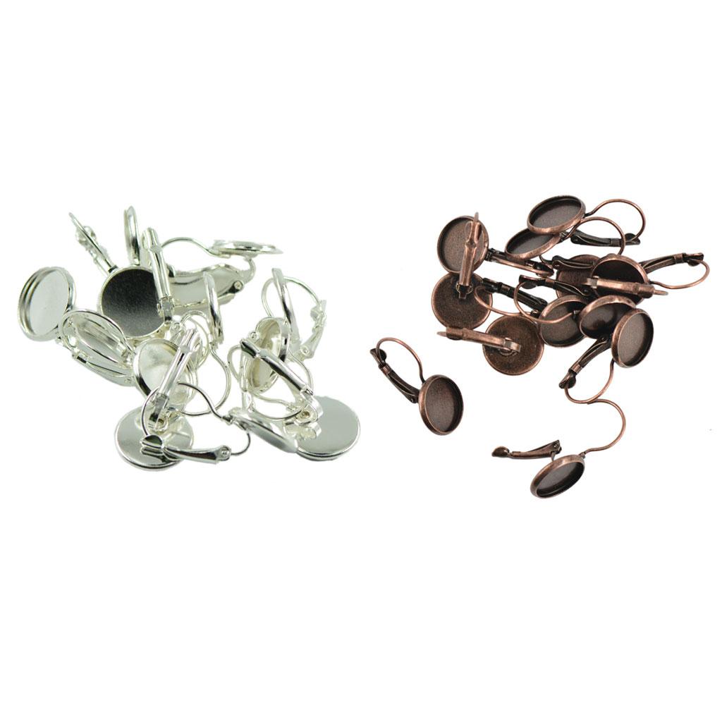 24 Pcs French Lever Back Earrings Blanks fit 12mm Cabochons Earring Findings