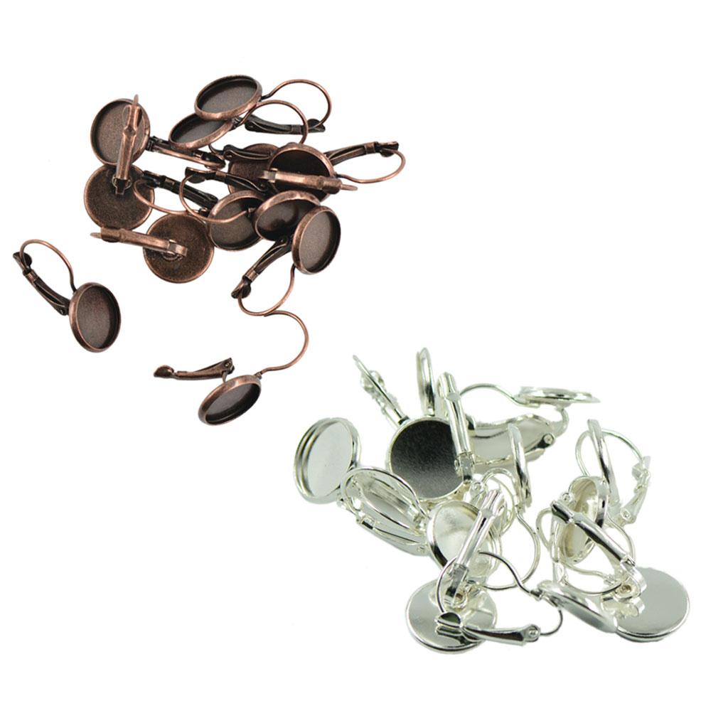 24 Pcs French Lever Back Earrings Blanks fit 12mm Cabochons Earring Findings