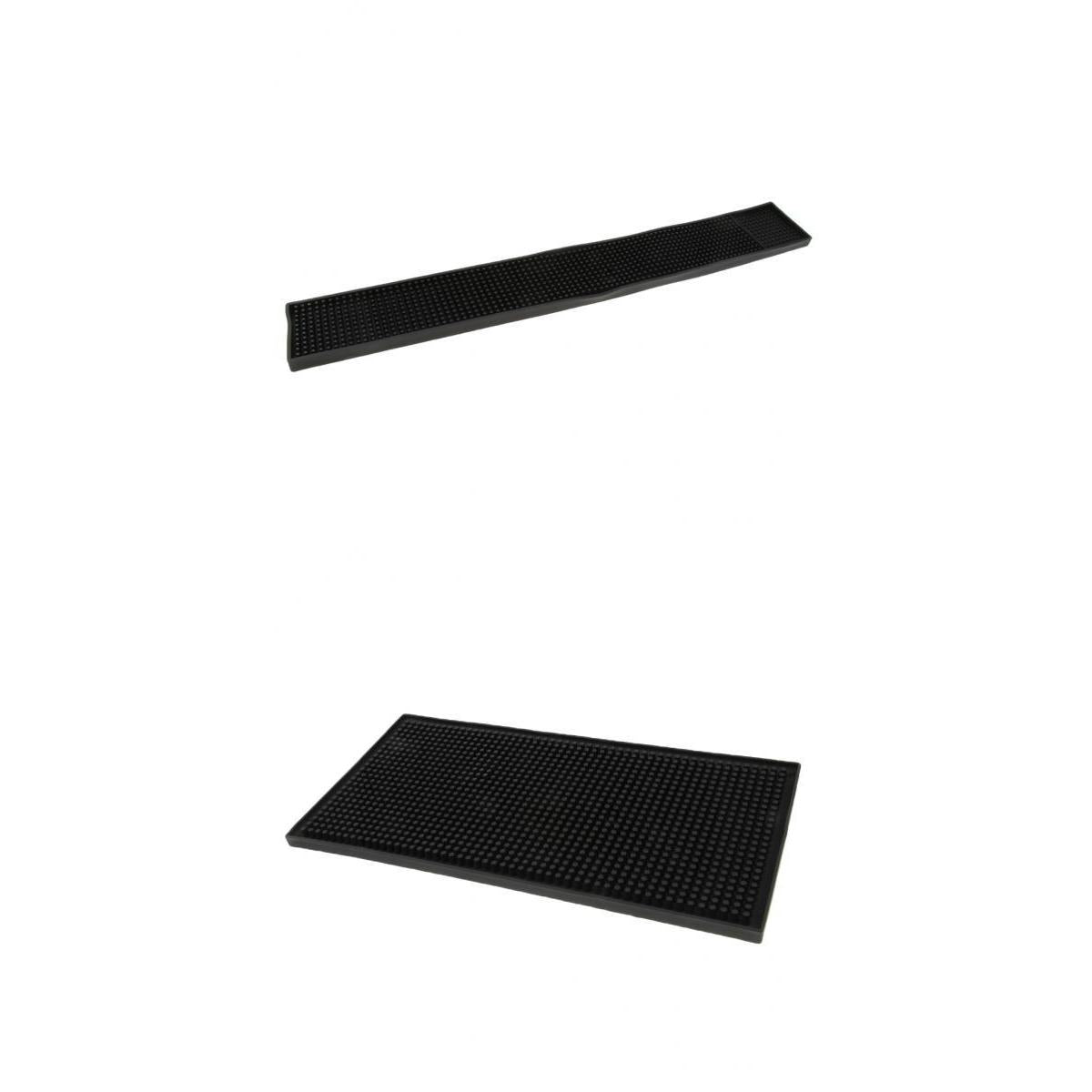 2 Pieces Black Rubber Beer Bar Runners Spill Mats for Home Pub Cafe Party