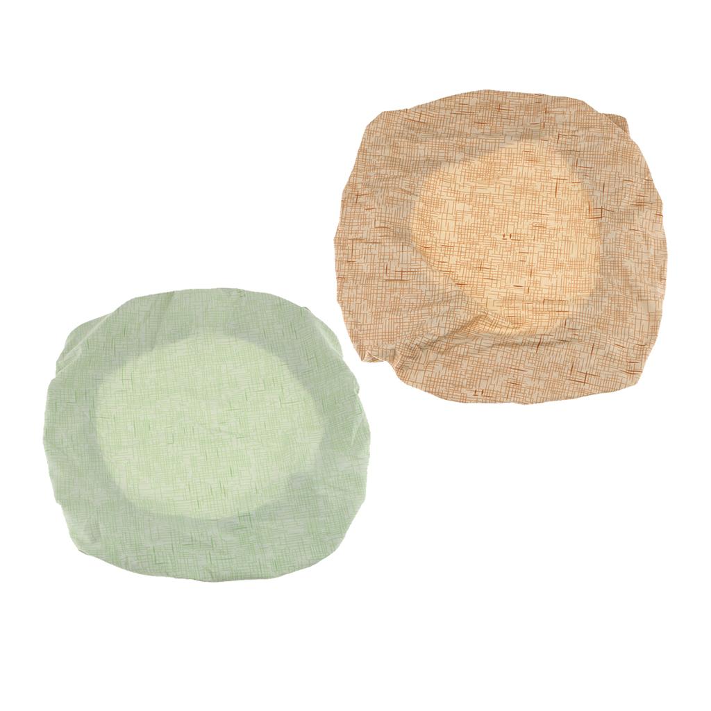 2pcs Universal Spandex Stretch Office Swivel Chair Seat Cover Green Khaki