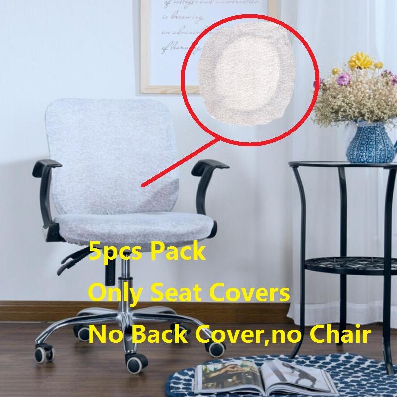 5pcs Universal Spandex Stretch Office Swivel Chair Seat Slipcover Grey