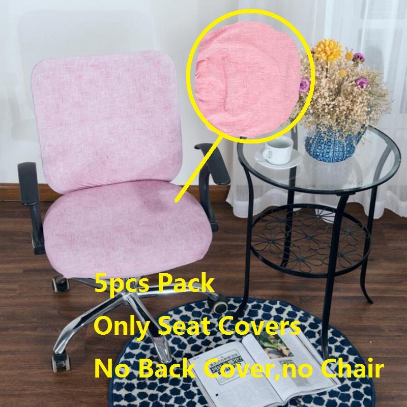 5pcs Universal Spandex Stretch Office Swivel Chair Seat Slipcover Pink