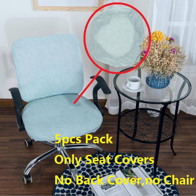 5pcs Universal Spandex Stretch Office Swivel Chair Seat Slipcover Water Blue