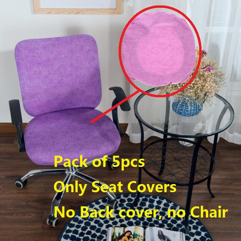 5pcs Universal Spandex Stretch Office Swivel Chair Seat Slipcover Purple