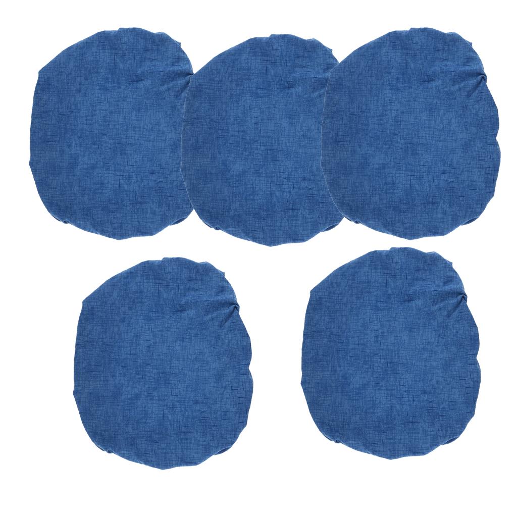 5pcs Universal Spandex Stretch Office Swivel Chair Seat Slipcover Dark Blue
