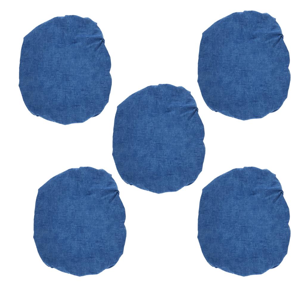 5pcs Universal Spandex Stretch Office Swivel Chair Seat Slipcover Dark Blue