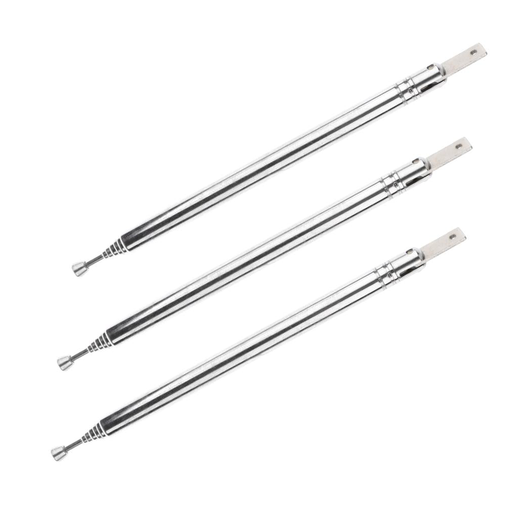 3Packs Extendable Replacement Antenna Rod Retractable Magnetic Radio Antenna