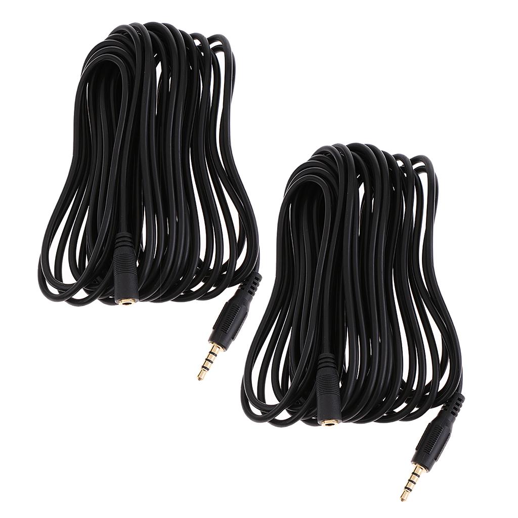 2x 3.5mm Male to Female Microphone Adapter Extension Cable for Smartphone 6M