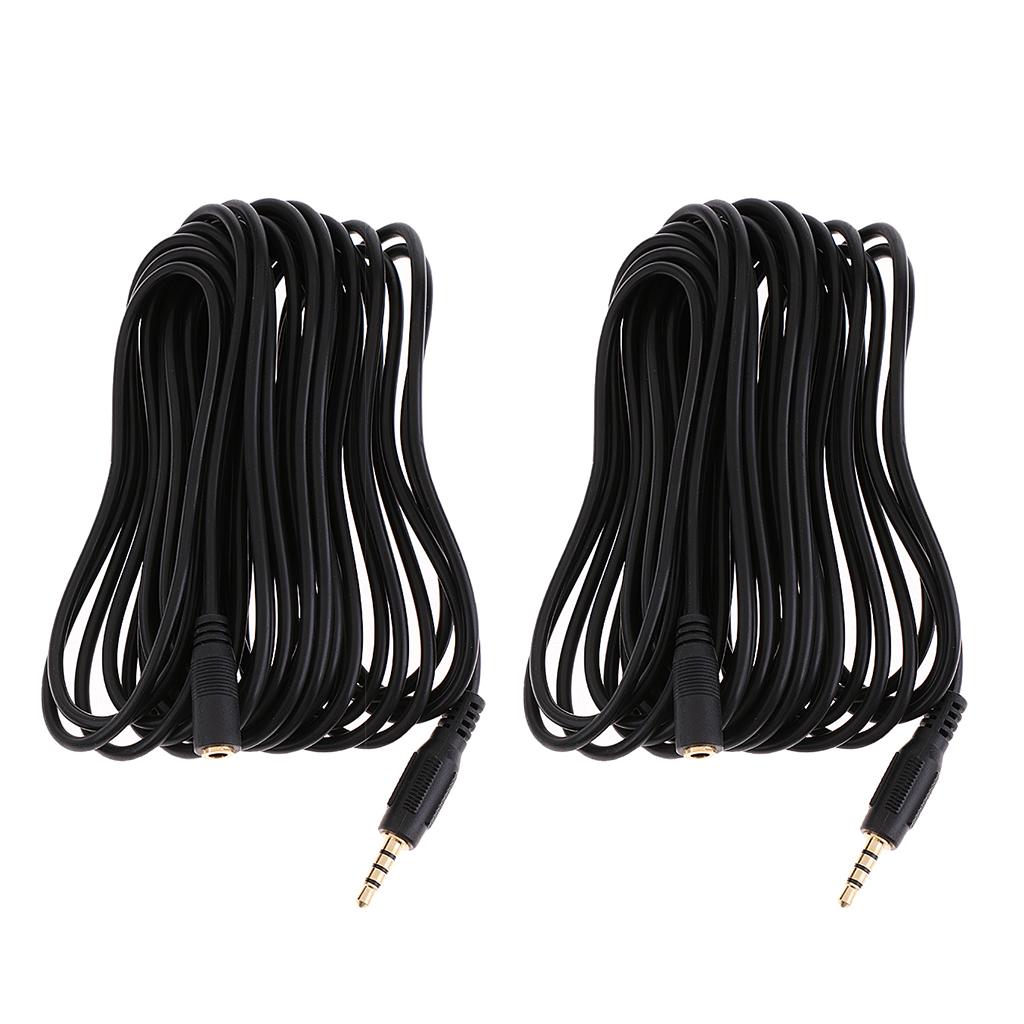 2x 3.5mm Male to Female Microphone Adapter Extension Cable for Smartphone 6M