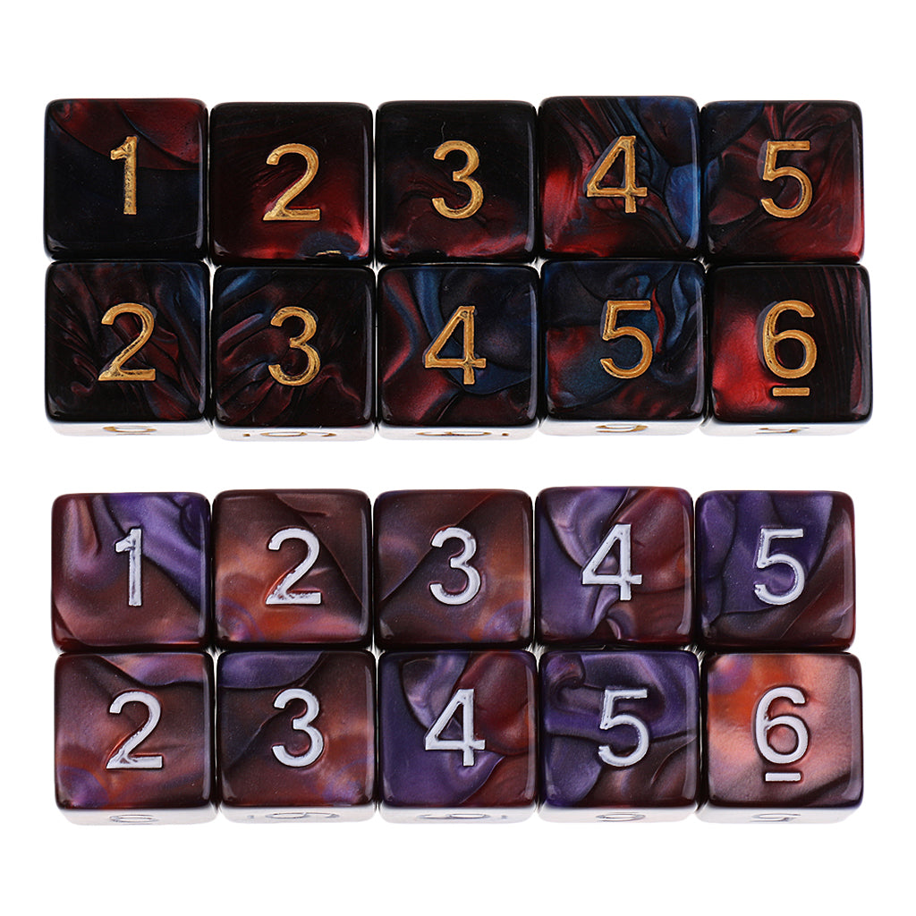 20 Pieces 6 Sided Dice D6 Polyhedral Dice for Dungeons & Dragons Table Games