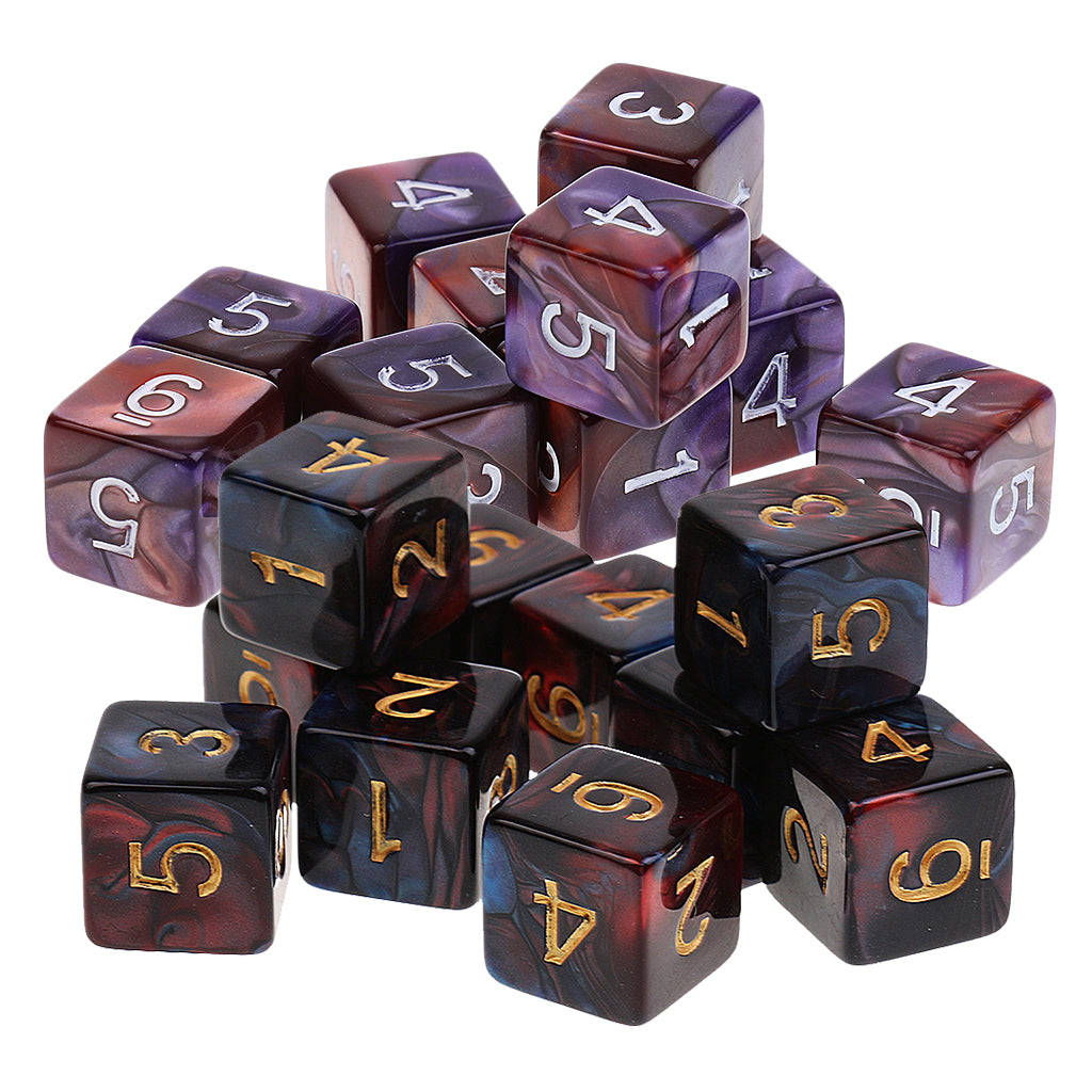 20 Pieces 6 Sided Dice D6 Polyhedral Dice for Dungeons & Dragons Table Games