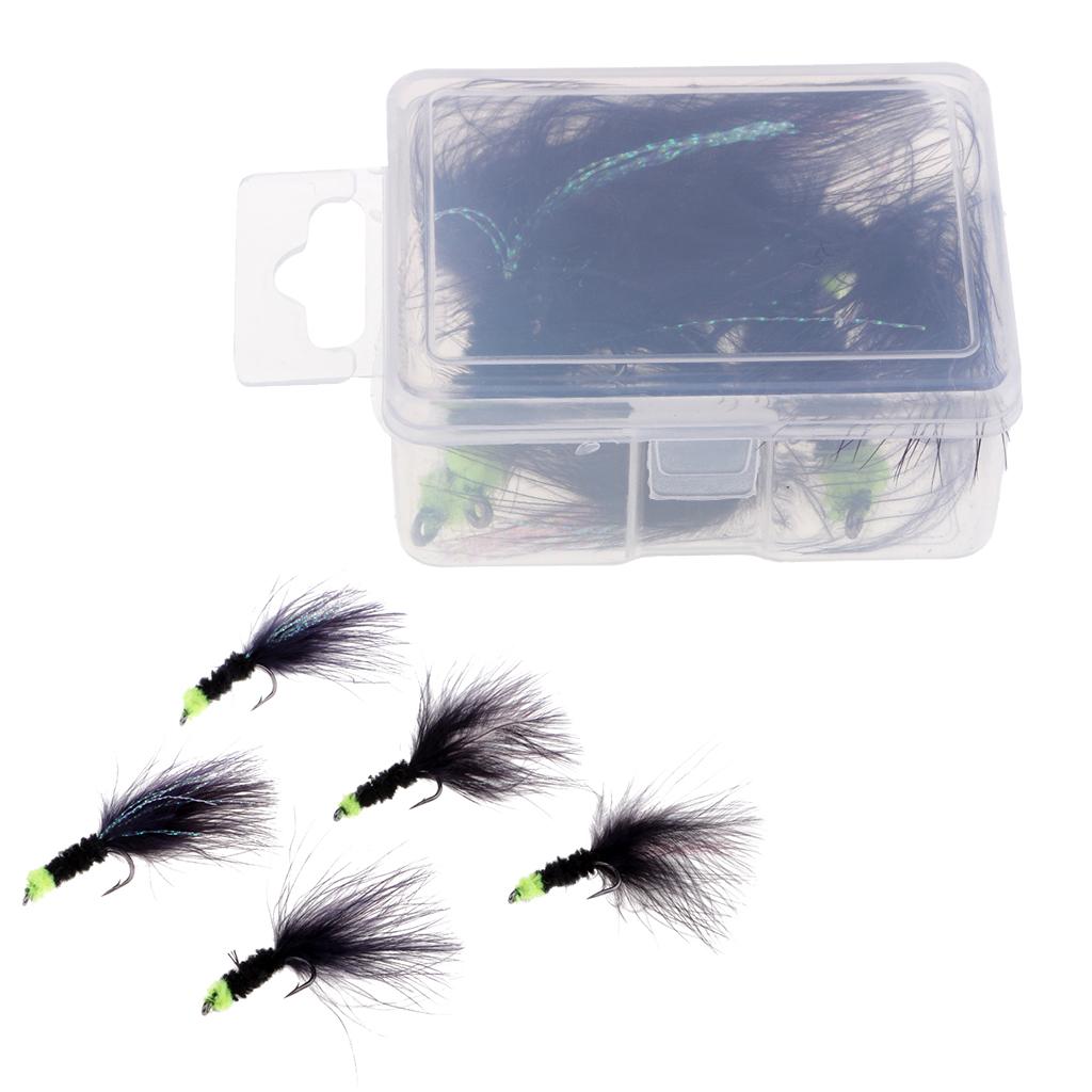 10pcs Fly Fishing Dry Flies Egg-Sucking Leach Woolly Buggers Streamer Lures