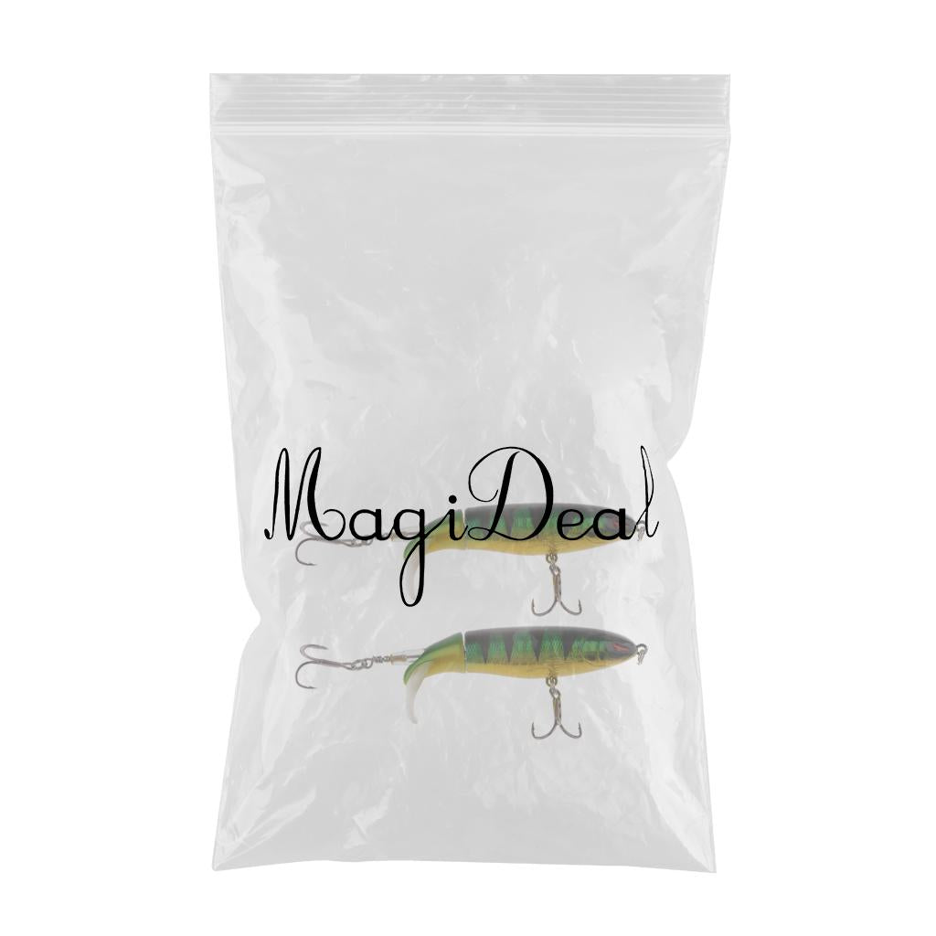 2x Fishing Lure Topwater Floating Hard Bait 10cm 13.2g Green