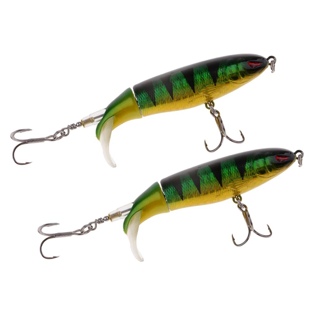2x Fishing Lure Topwater Floating Hard Bait 10cm 13.2g Green