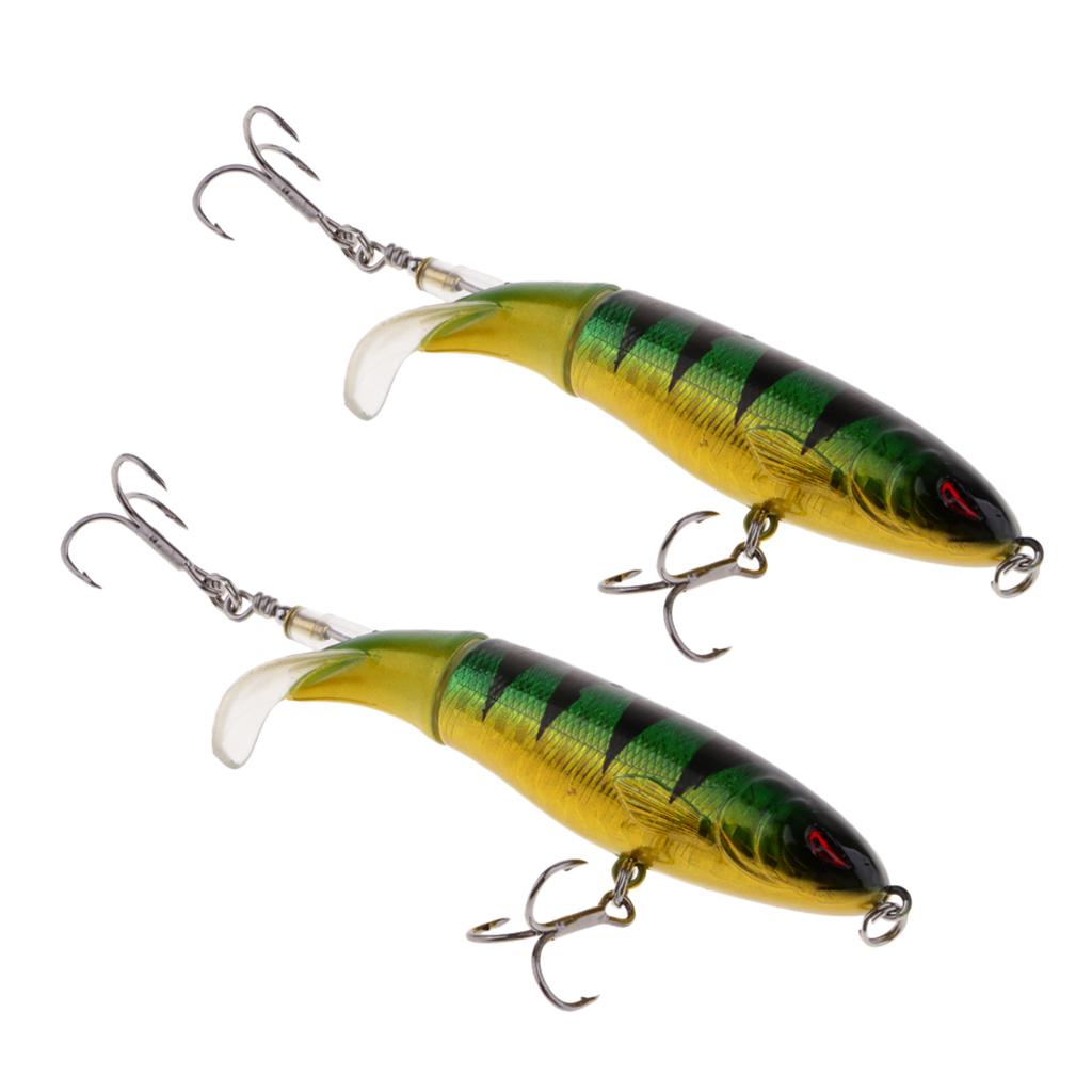 2x Fishing Lure Topwater Floating Hard Bait 10cm 13.2g Green