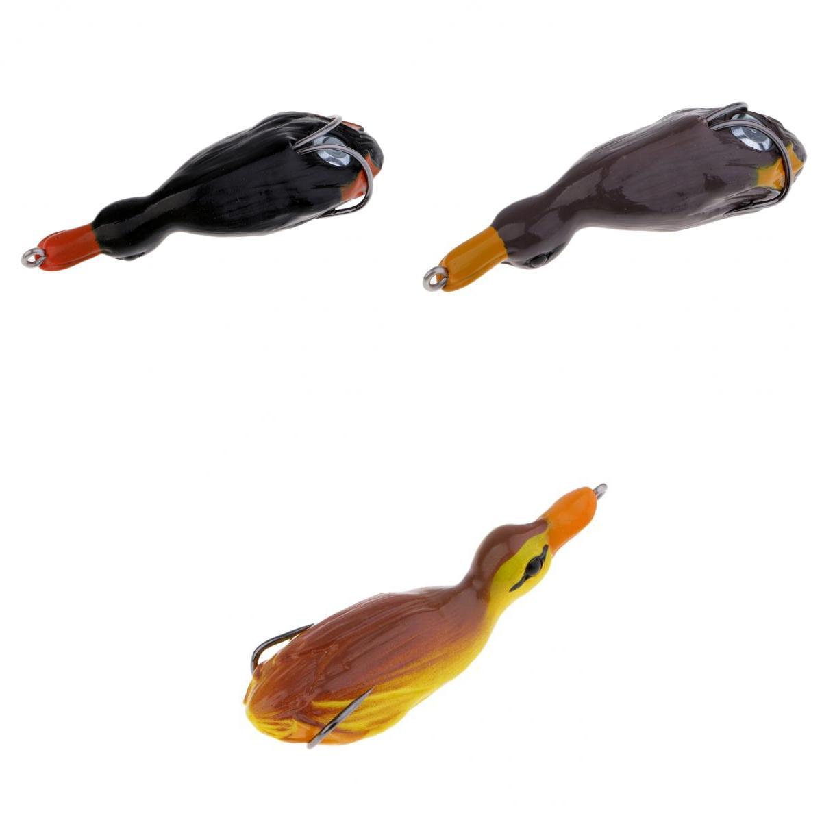 3pcs Duck Design Soft Frog Fishing Lures Artificial Baits Floating Swimbait