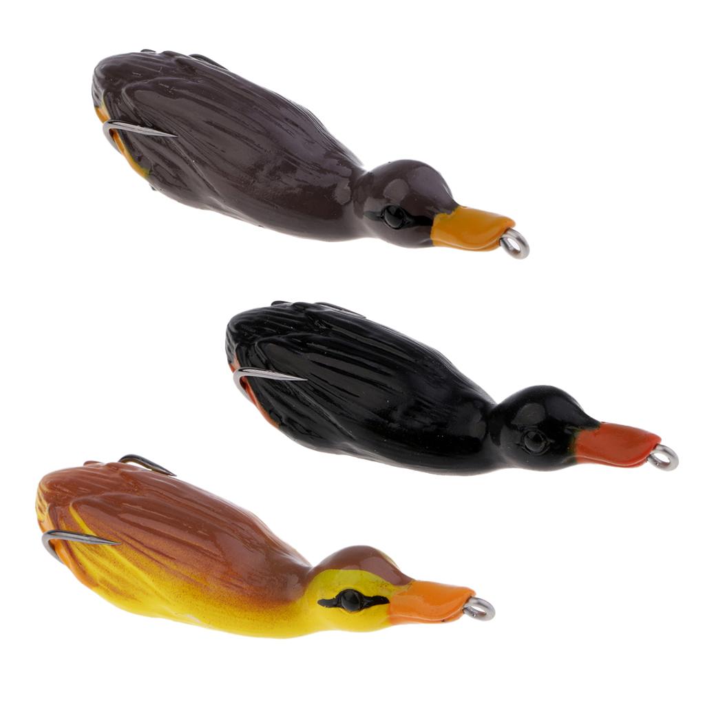 3pcs Duck Design Soft Frog Fishing Lures Artificial Baits Floating Swimbait