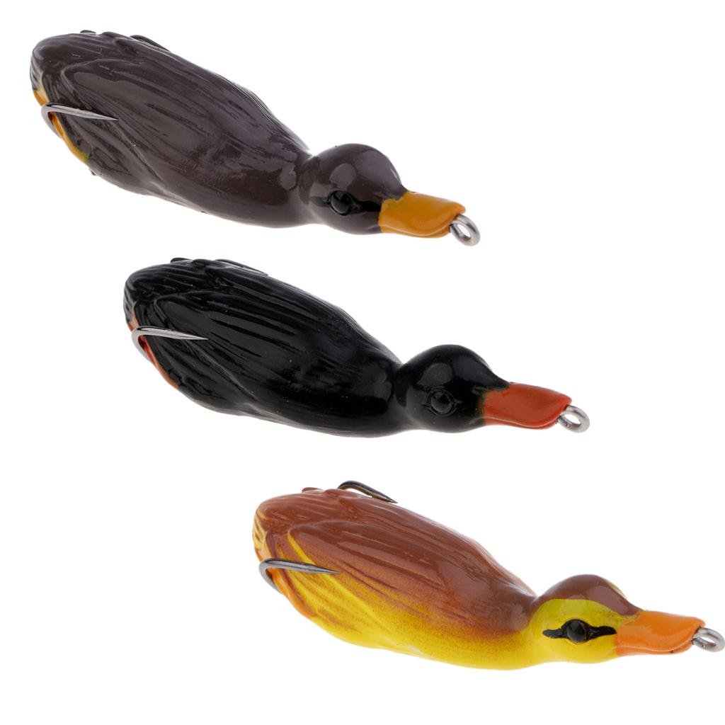 3pcs Duck Design Soft Frog Fishing Lures Artificial Baits Floating Swimbait