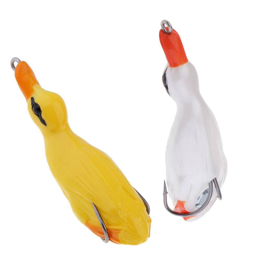 2pcs Duck Design Soft Frog Fishing Lures Artificial Baits Floating Swimbait