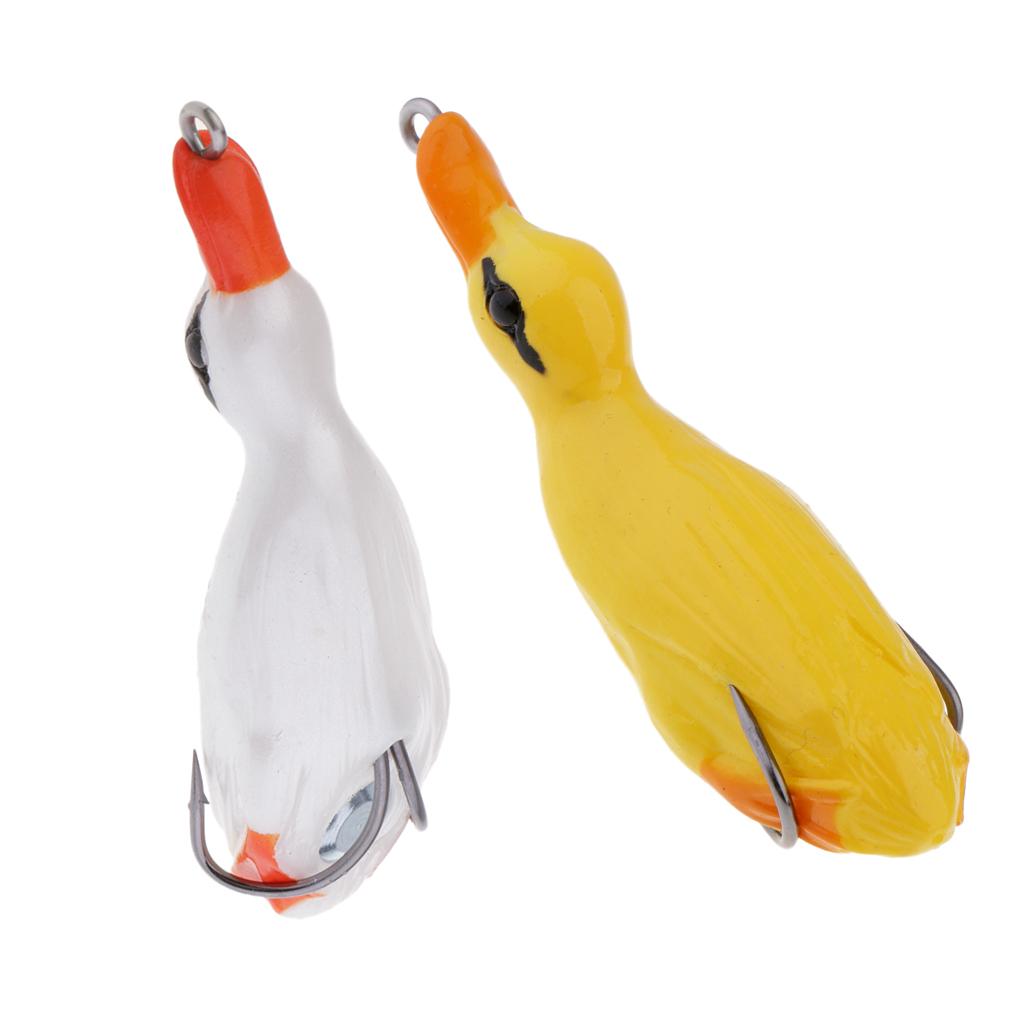 2pcs Duck Design Soft Frog Fishing Lures Artificial Baits Floating Swimbait