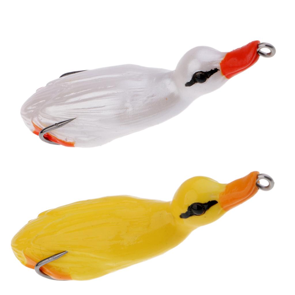 2pcs Duck Design Soft Frog Fishing Lures Artificial Baits Floating Swimbait