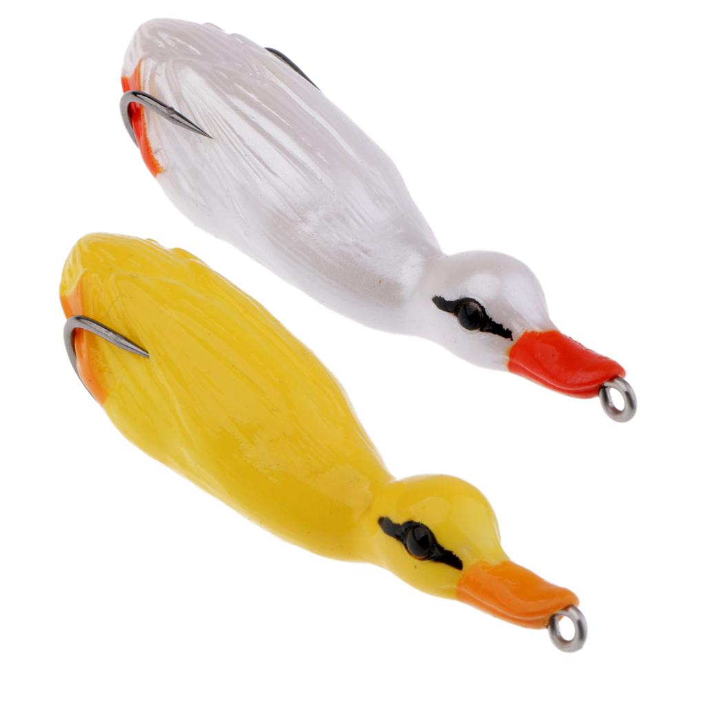 2pcs Duck Design Soft Frog Fishing Lures Artificial Baits Floating Swimbait