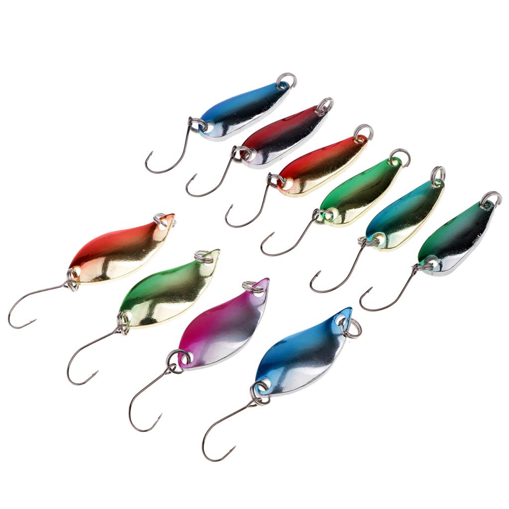 10pcs Metal Spoon Fishing Lure Spinner Hard Jig Bait Single Hook Crankbaits