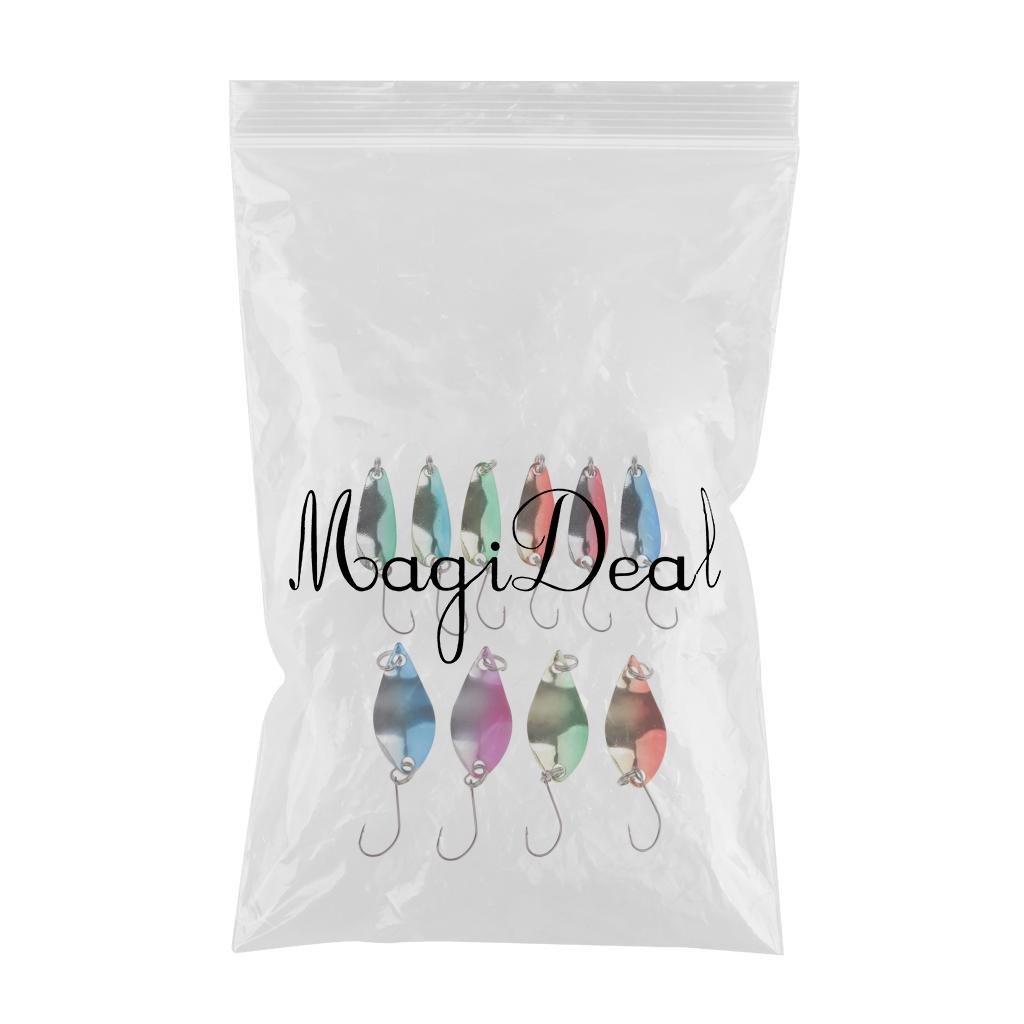10pcs Metal Spoon Fishing Lure Spinner Hard Jig Bait Single Hook Crankbaits