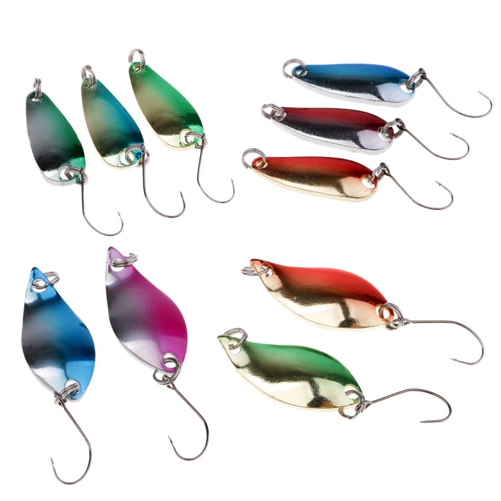 10pcs Metal Spoon Fishing Lure Spinner Hard Jig Bait Single Hook Crankbaits