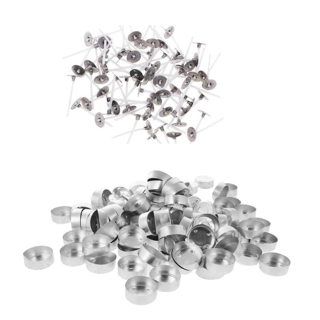 300 Pieces Aluminium Tea Light Case Containers & Candle Wicks Candles Making