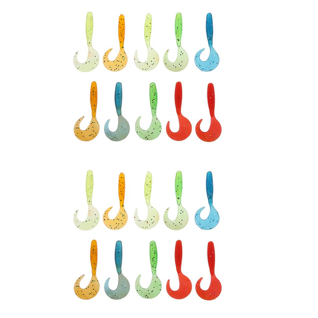 30 Pieces Grub Soft Worm Fishing Lure Head Tackle Baits
