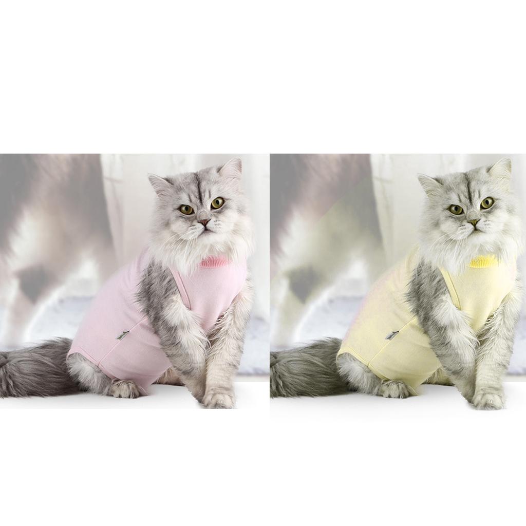 2Pcs After Shaving Daily Wear Recovery Suit for Cat Dog Pink & Yellow L