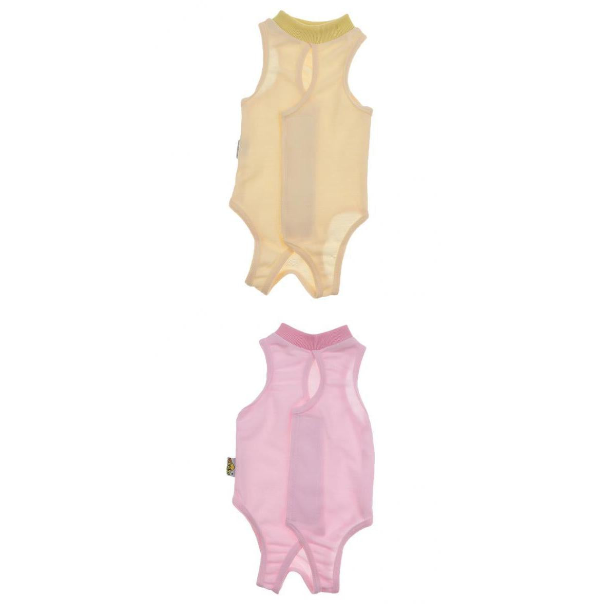 2Pcs After Shaving Daily Wear Recovery Suit for Cat Dog Pink & Yellow L