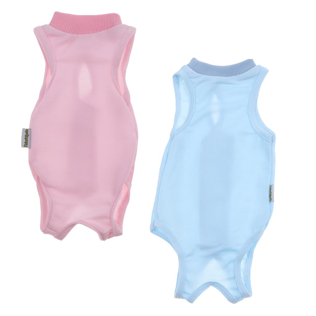2Pcs After Shaving Daily Wear Recovery Suit for Cat Dog Pink & Blue M