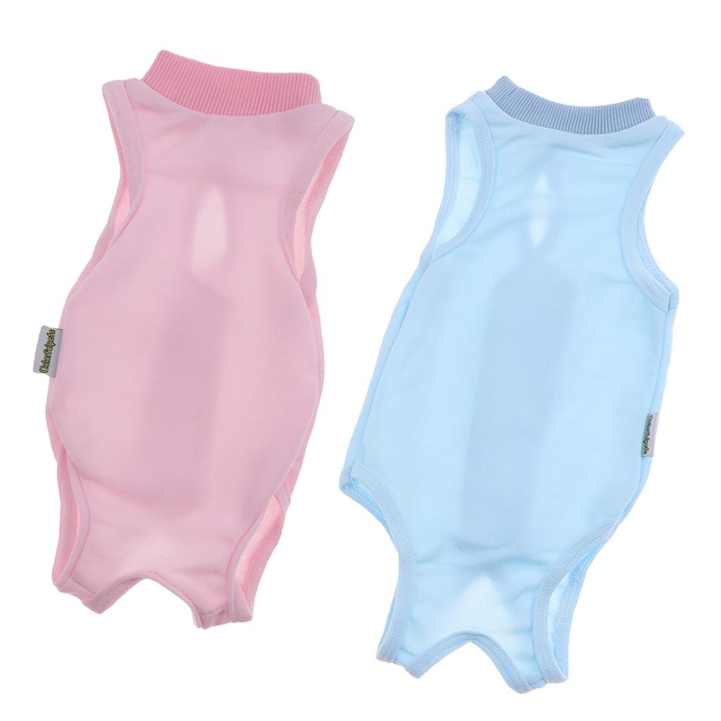 2Pcs After Shaving Daily Wear Recovery Suit for Cat Dog Pink & Blue M