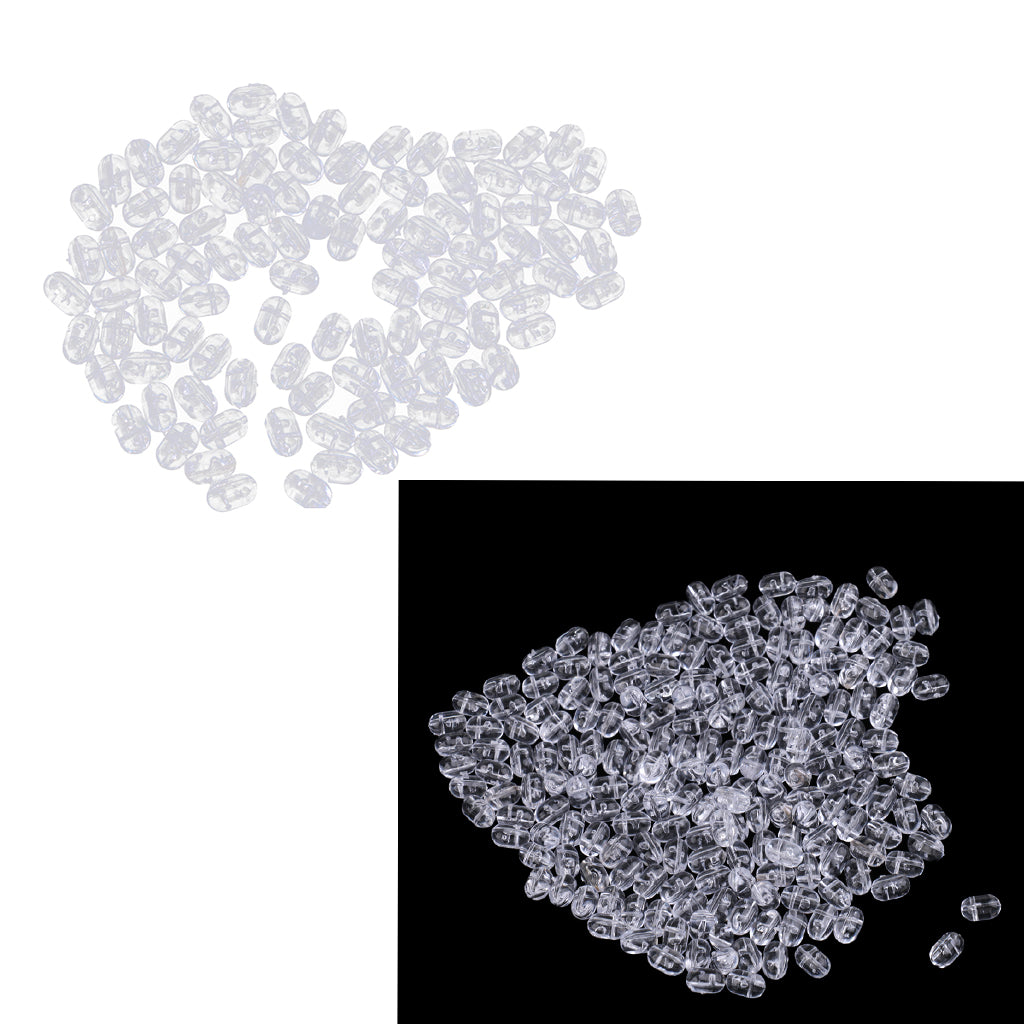 200pcs Tranparent Oval Cross Beads Carp Sea Fishing Rig Beads Line Connector