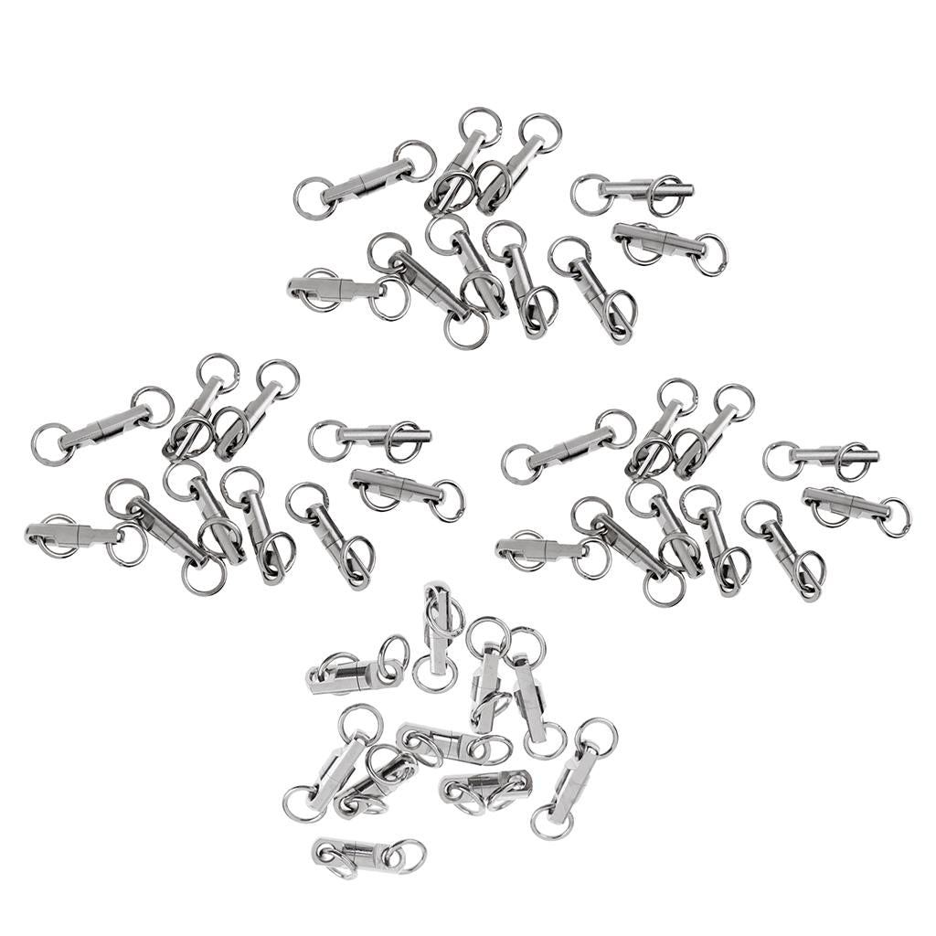 40pcs Heavy Duty Swivel Ball Bearing Swivels Solid Rings Game Fishing Tackle