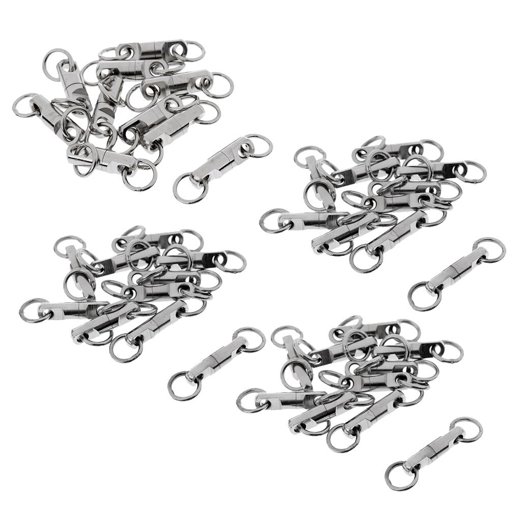40pcs Heavy Duty Swivel Ball Bearing Swivels Solid Rings Game Fishing Tackle