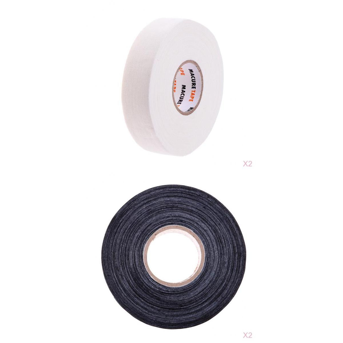 4 Roll Waterproof Adhesive Ice Hockey Cloth Stick Grip Tape 25mmx22.5m Black