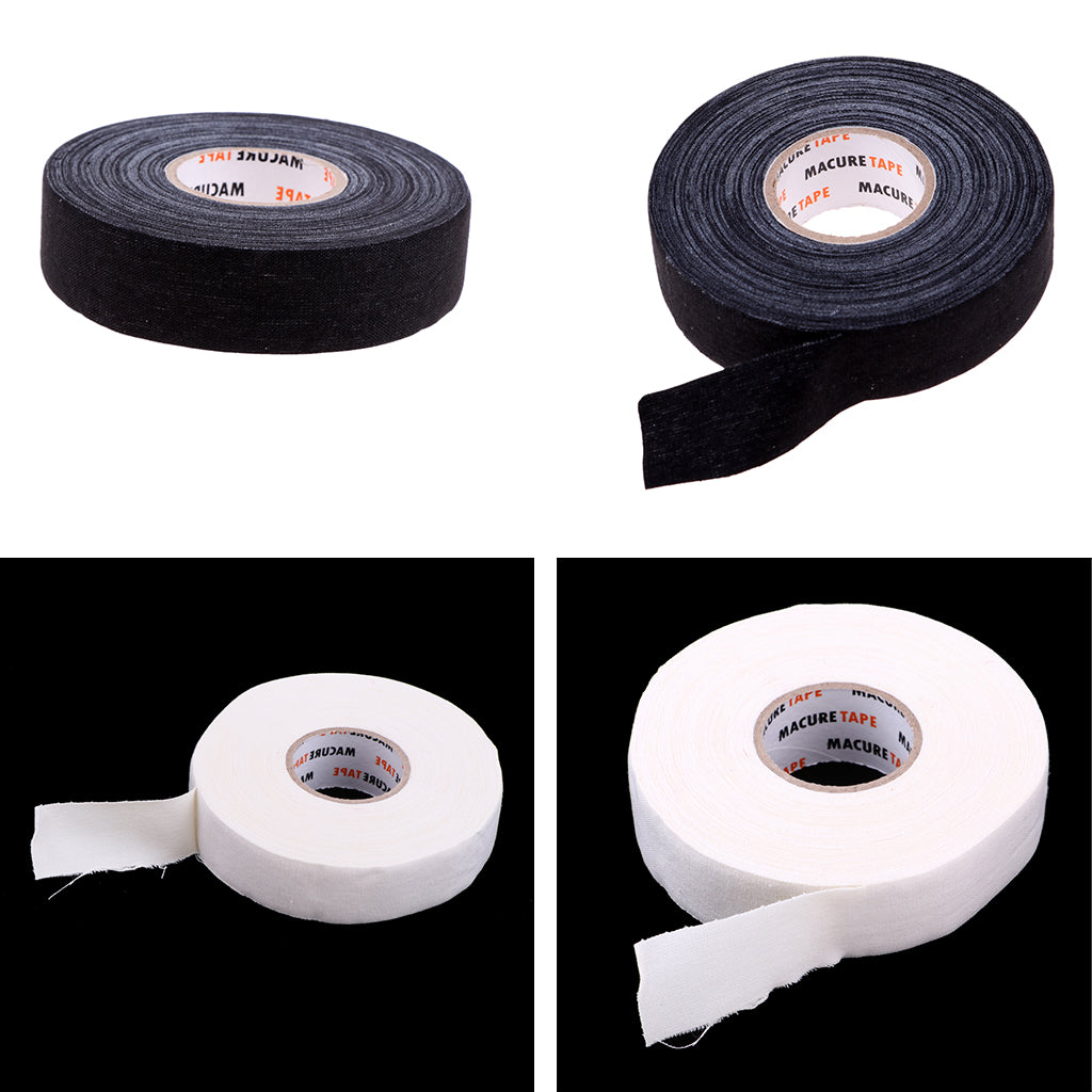 4 Roll Waterproof Adhesive Ice Hockey Cloth Stick Grip Tape 25mmx22.5m Black