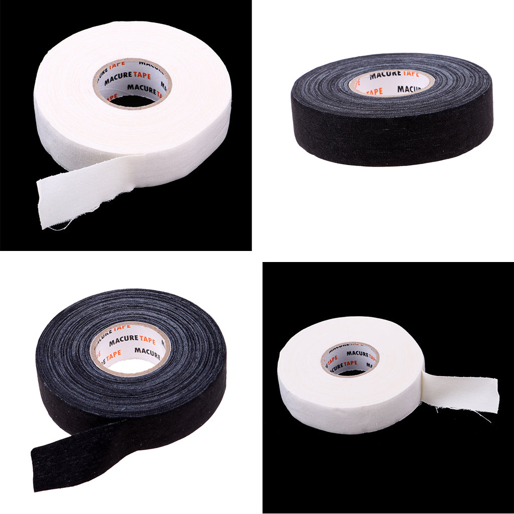 4 Roll Waterproof Adhesive Ice Hockey Cloth Stick Grip Tape 25mmx22.5m Black