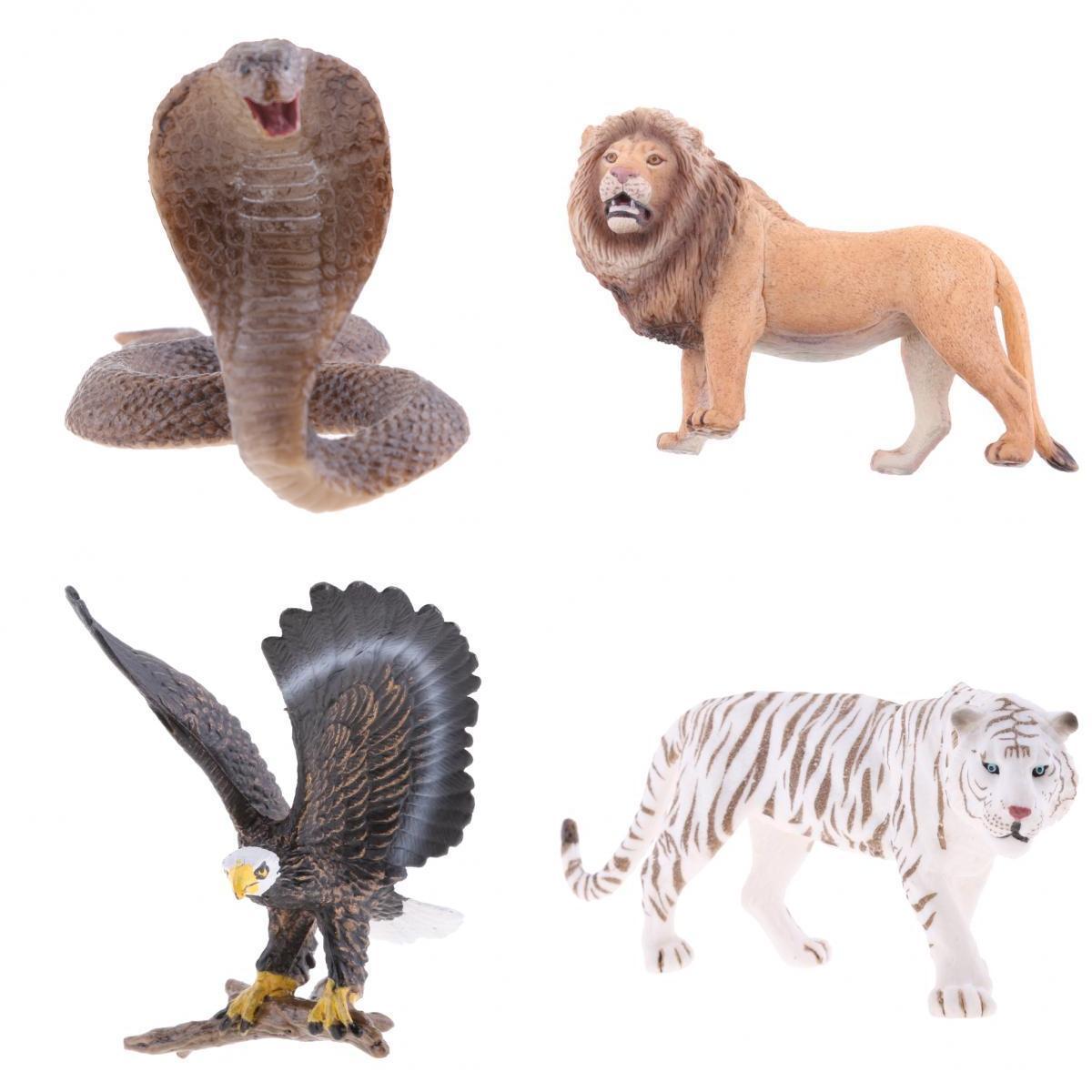 4 Pieces Realistic Animal Model Figurine Action Figures Kids Playset Toy 01
