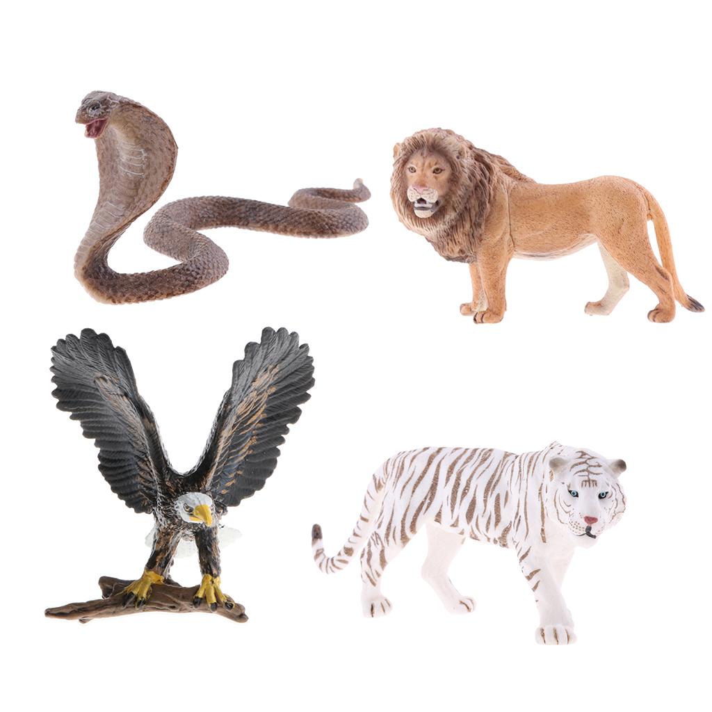 4 Pieces Realistic Animal Model Figurine Action Figures Kids Playset Toy 01