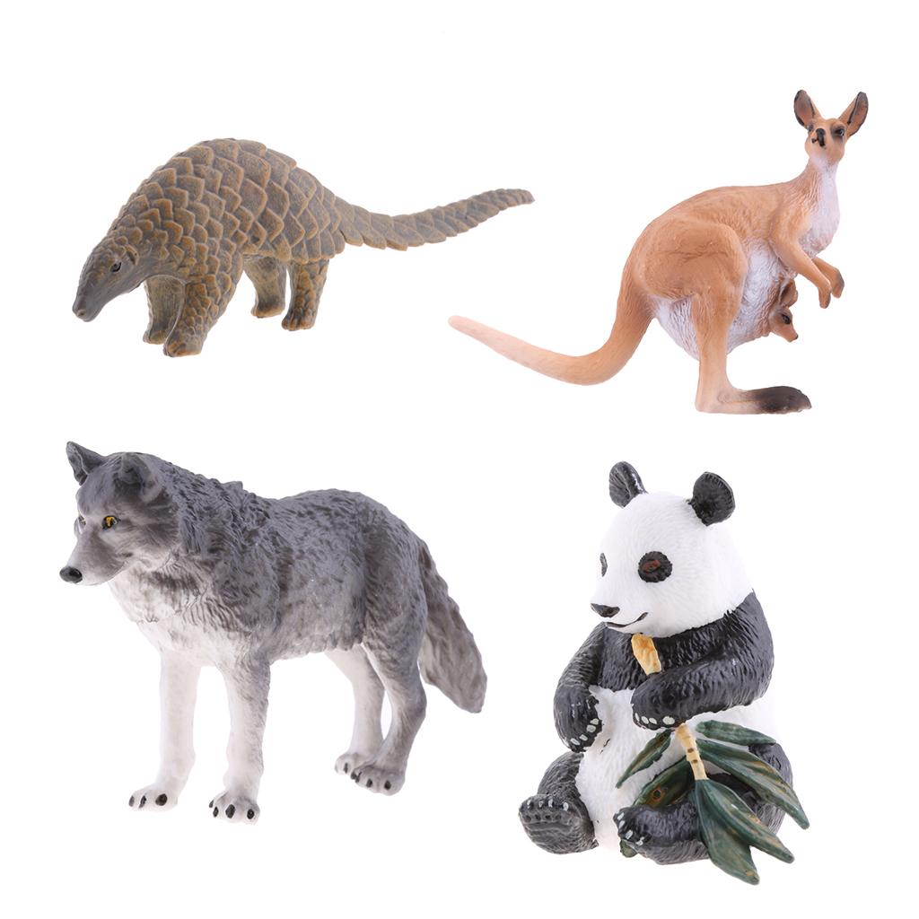 4 Pieces Realistic Animal Model Figurine Action Figures Kids Playset Toy 02