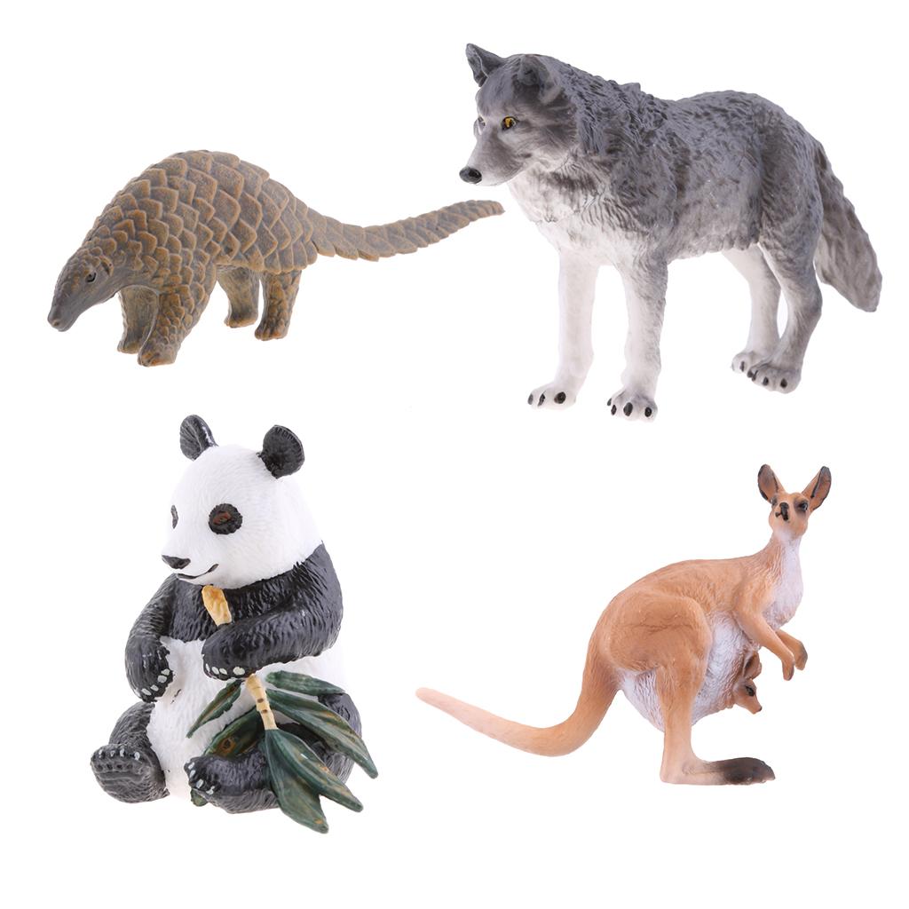 4 Pieces Realistic Animal Model Figurine Action Figures Kids Playset Toy 02