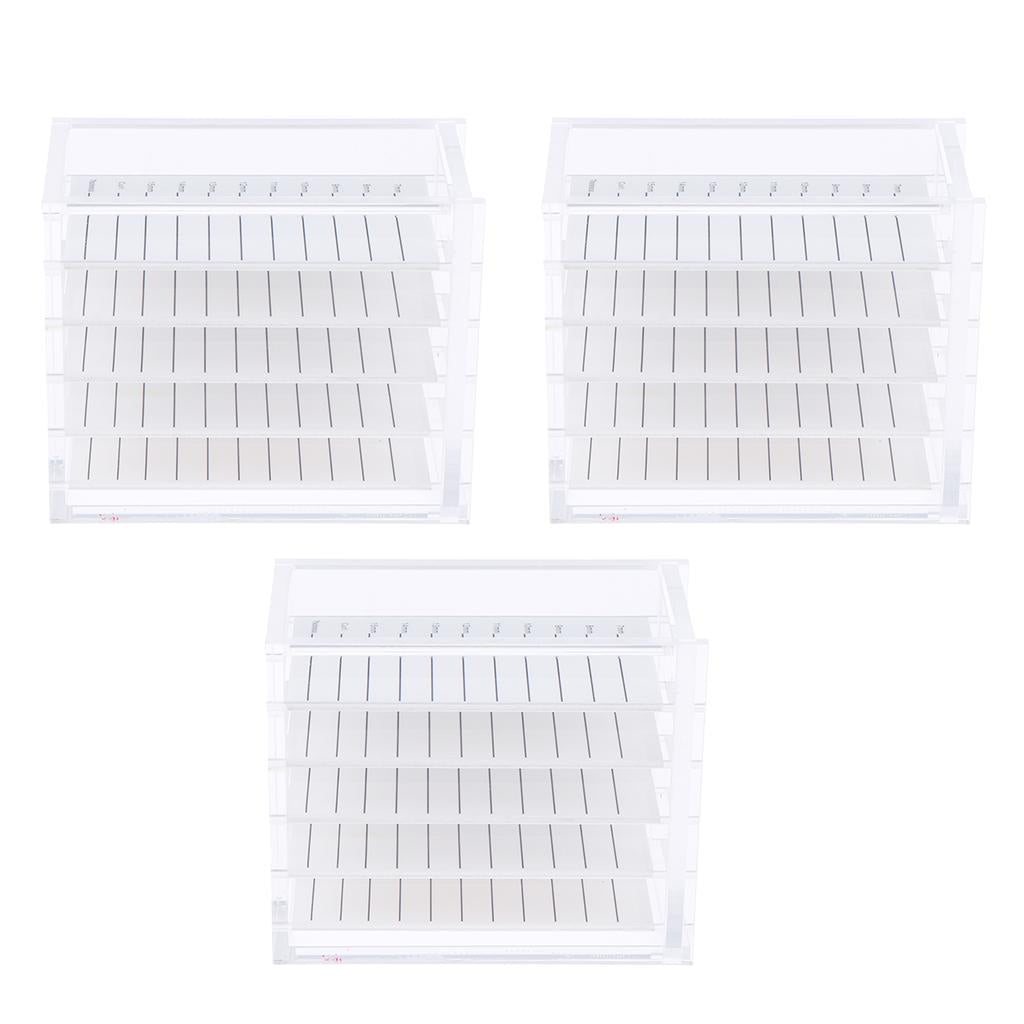 3x Acrylic 5-layer False Eyelash Storage Case Organizer Makeup Glue Pallet