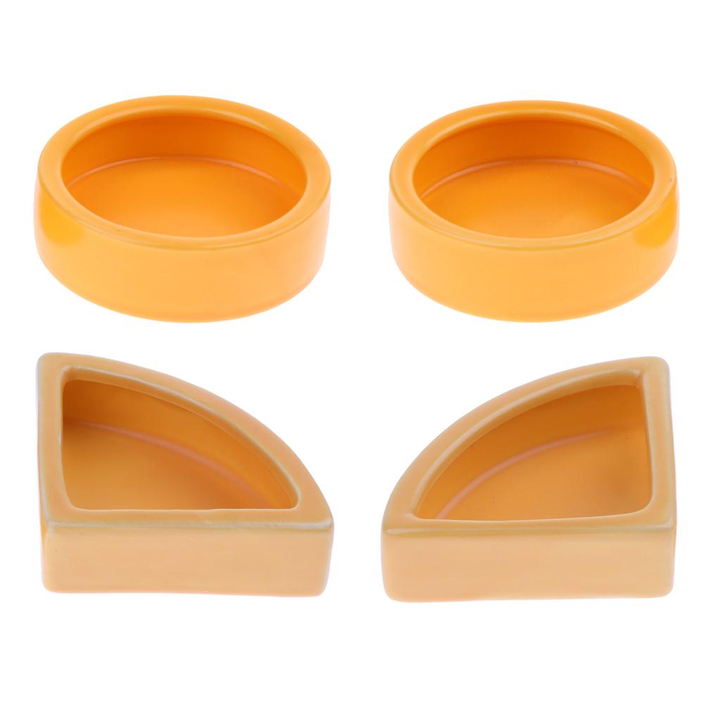 4 Pack Worm Dish Reptile Mealworms Cups or Water Bowl Ceramic Made