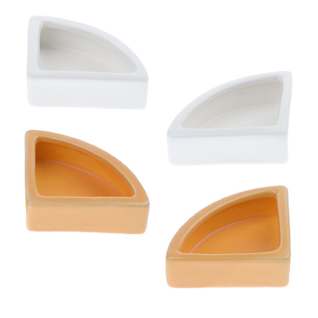 4Pcs Worm Dish Reptile Mealworms Cups or Water Bowl Ceramic Made